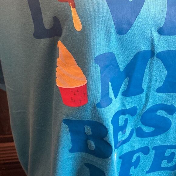 Disney Parks Living my best life T-shirt, size 2X, fair used condition - Picture 4 of 10